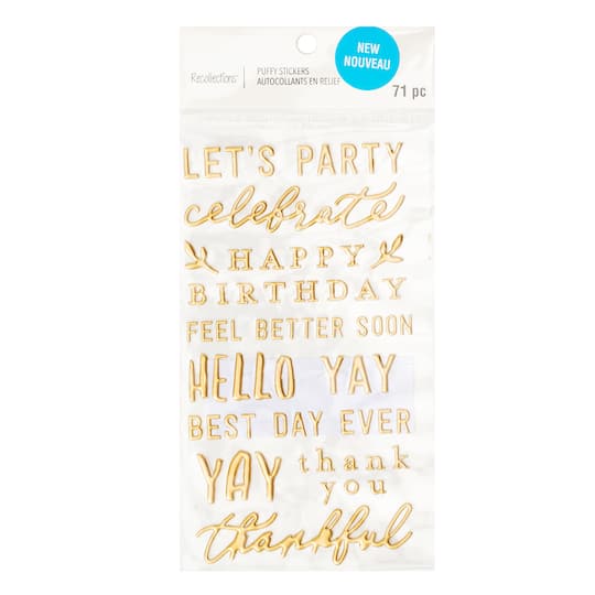 12 Pack: Party Sentiments Puffy Stickers by Recollections™